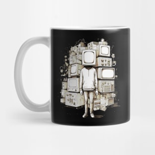 Digital Head - Plugged in - Propaganda - Vintage Mug